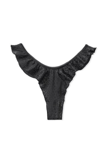 Трусики VS Very Sexy Satin Thong panty Black Leopard