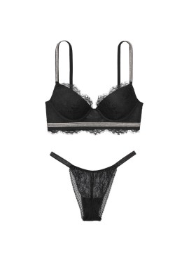 Комплект белья Victoria's Secret Very Sexy Crystal strap Black Lace bra