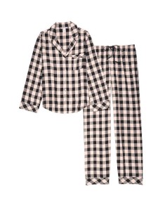 Піжама Victoria's Secret Flannel Long PJ Set Pink Buffalo Plaid