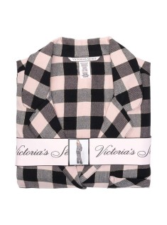 Піжама Victoria's Secret Flannel Long PJ Set Pink Buffalo Plaid