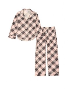 Піжама Victoria's Secret Flannel Long PJ Set Animal print