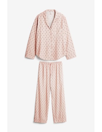 Пижама Victoria’s Secret Flannel Long PJ Set Pink logo