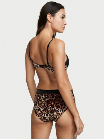 Трусики VICTORIA'S SECRET Logo Cotton Hiphugger Panty Spotted Leopard