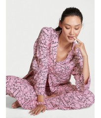 Пижама Victoria’s Secret Flannel Long PJ Set Pink
