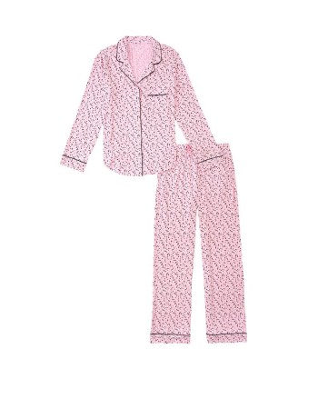 Піжама Victoria's Secret Modal Long PJ Set Pink Hearts