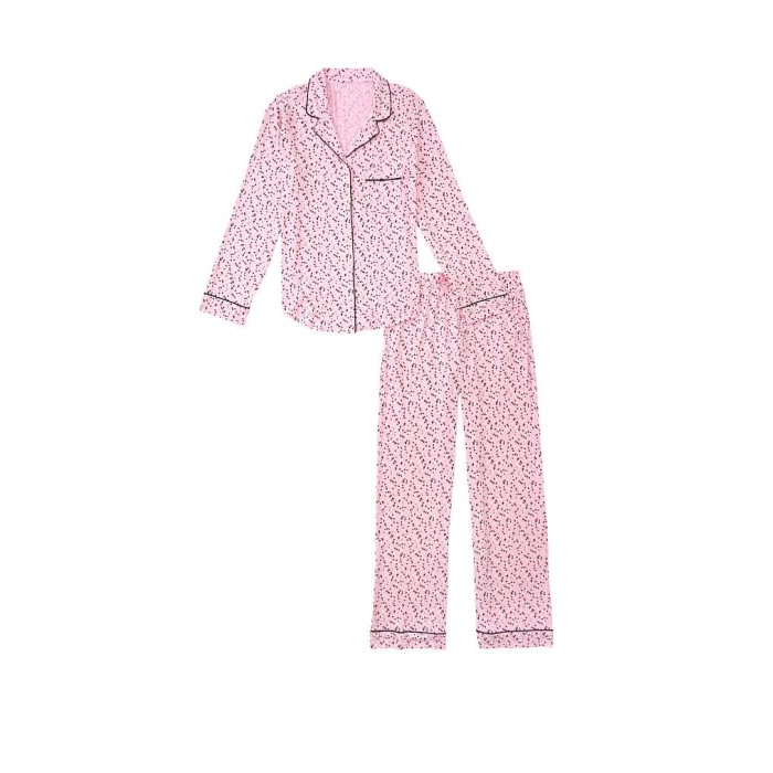 Піжама Victoria's Secret Modal Long PJ Set Pink Hearts