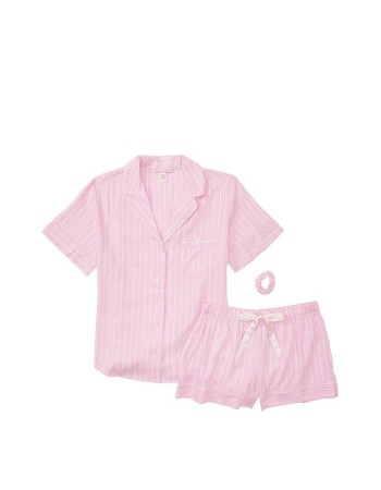 Розовая пижама Victoria’s Secret Flannel Shimmer Short Pj Set