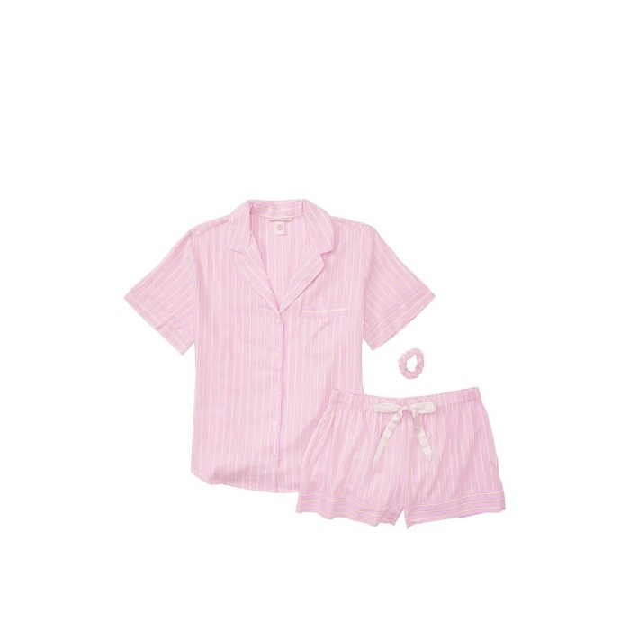 Рожева піжама Victoria's Secret Flannel Shimmer Short Pj Set