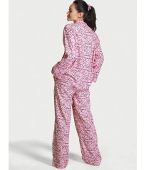 Піжама Victoria's Secret Flannel Long PJ Set Pink
