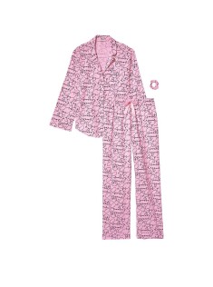 Піжама Victoria's Secret Flannel Long PJ Set Pink