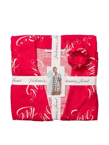 Піжама Victoria's Secret Flannel Red Love Short Pj Set