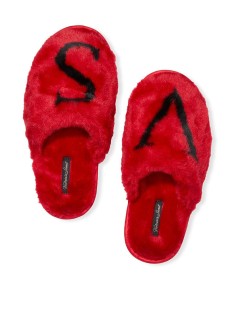 Домашние тапочки VS Red Closed Toe Faux Fur Slipper