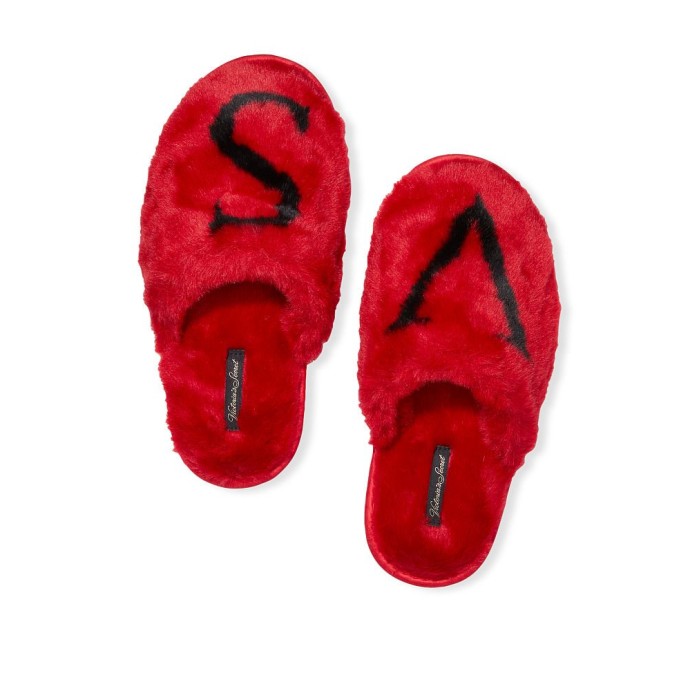 Домашні капці VS Red Closed Toe Faux Fur Slipper