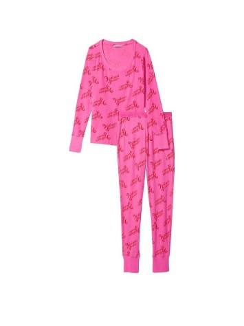 Піжама Victoria's Secret Thermal Long PJ Set print Logo VS