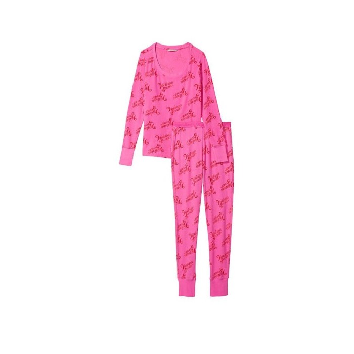 Піжама Victoria's Secret Thermal Long PJ Set print Logo VS