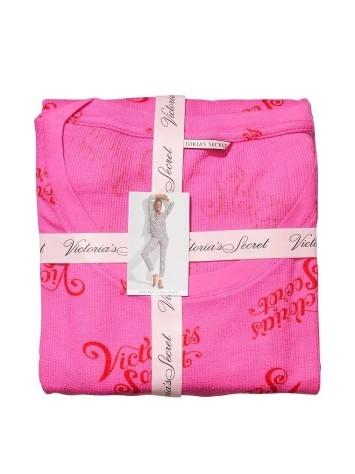 Піжама Victoria's Secret Thermal Long PJ Set print Logo VS