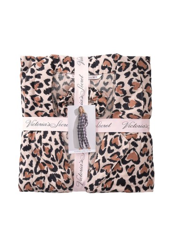 Піжама Victoria's Secret Flannel Long PJ Set Leopard