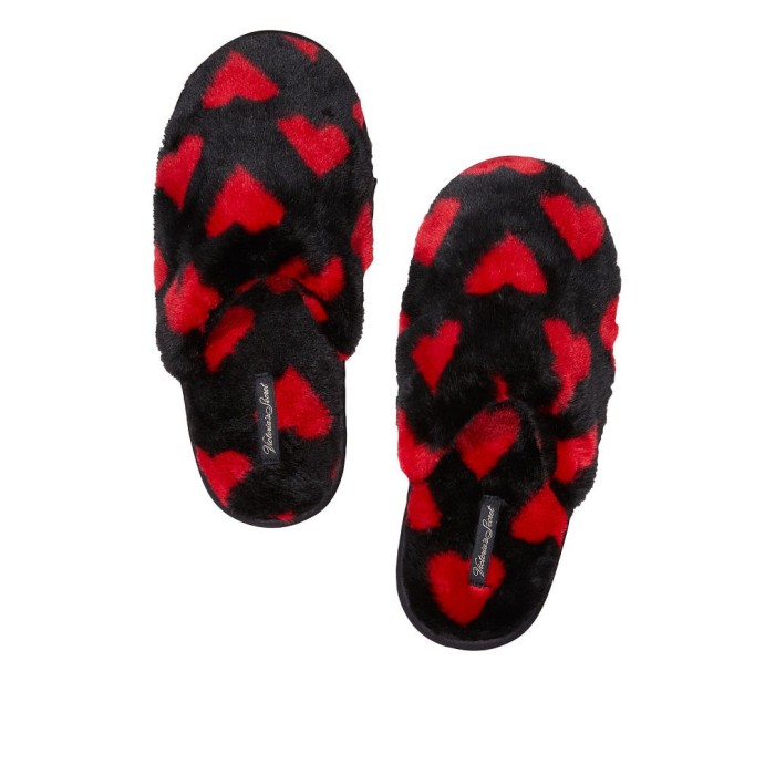 Домашние тапочки Victoria's Secret Red Hearts Slippers