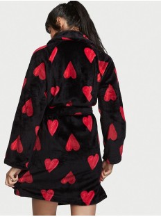 Халат Victoria's Secret Logo Short Cozy Robe Red Hearts
