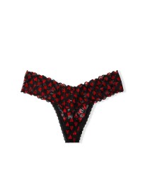 Трусики Victoria's Secret Lace Thong String Red Hearts