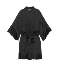 Халат Victoria's Secret Flounce Satin Kimono Robe Black