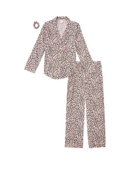 Піжама Victoria's Secret Flannel Long PJ Set Leopard