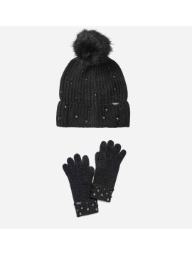 Подарунковий набір Victoria&#39;s Secret Rhinestone Hat &amp; Gloves Black