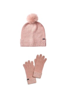 Подарунковий набір Victorias Secret Rhinestone Hat & Gloves Pink