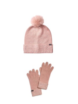 Подарунковий набір Victorias Secret Rhinestone Hat & Gloves Pink