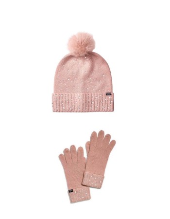 Подарочный набор Victoria’s Secret Rhinestone Hat & Gloves Pink