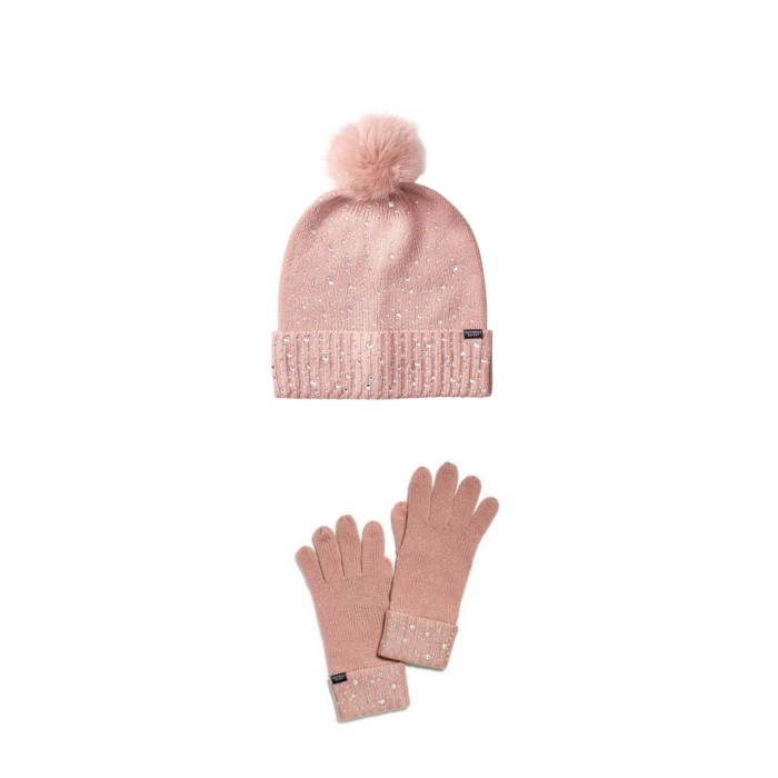 Подарунковий набір Victorias Secret Rhinestone Hat & Gloves Pink