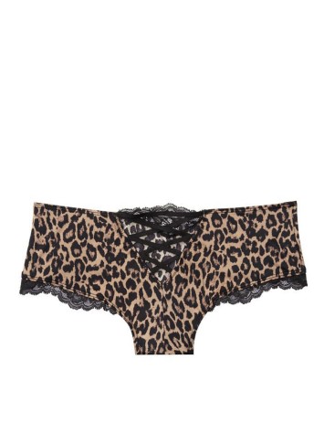 Трусики чики Victoria's Secret Very Sexy Lace Cheeky Panty Black Leopard