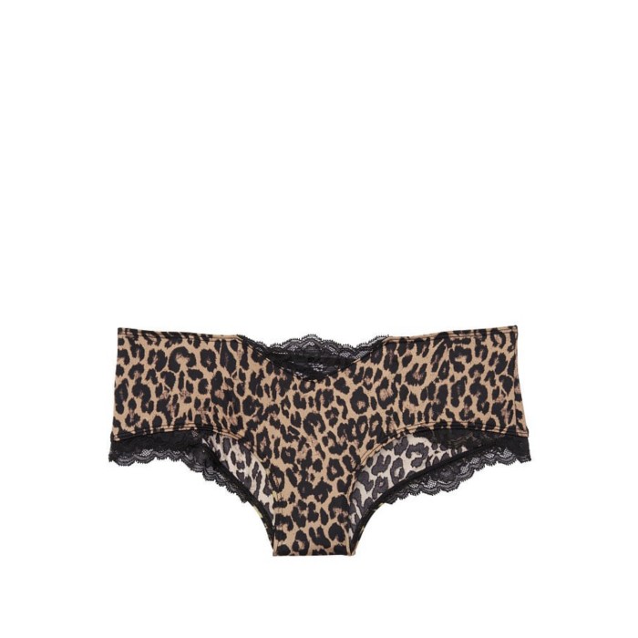 Трусики чики Victoria's Secret Very Sexy Lace Cheeky Panty Black Leopard
