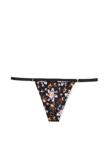 Трусики Victoria's Secret Very Sexy V-string panty Black Pressed Floral