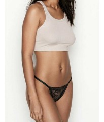 Трусики VS Very Sexy Black Lace V logo Brazilian panty