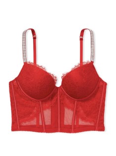 КОМПЛЕКТ БІЛИЗНИ VICTORIA'S SECRET VERY SEXY SHINE STRAP BALCONETTE RED LACE