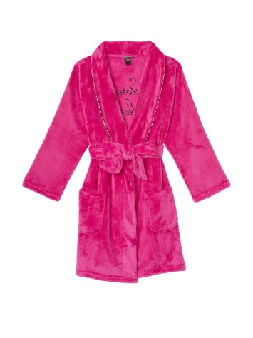 Халат Victoria's Secret Logo Short Cozy Fluo Pink