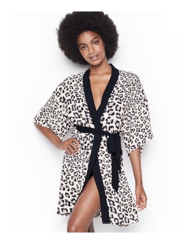 Сатиновий халат - VICTORIA'S SECRET - White Leopard