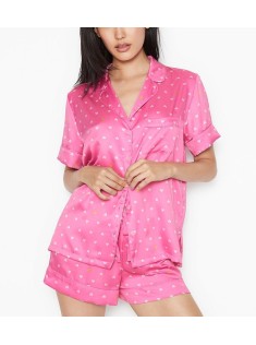 Піжама Вікторія Сікрет Satin Short PJ Set Pink Pop Heart