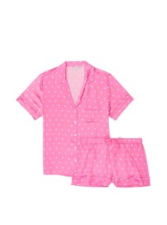 Піжама Вікторія Сікрет Satin Short PJ Set Pink Pop Heart