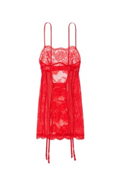 Пеньюар Victorias Secret Mixed Sheer Mesh & Lace Mini Slip