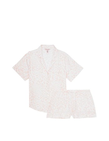 Пижама Cotton Printed Short PJ Set Pink leopard