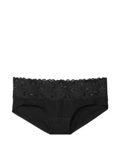 Трусики Victoria's Secret Hiphugger Cotton Black з мереживом