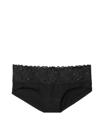 Трусики Victoria's Secret Hiphugger Cotton Black з мереживом