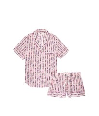 Піжама Victoria's Secret Cotton Short PJ Set Pink Floral Stripe