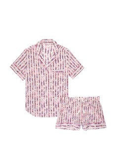 Піжама Victoria's Secret Cotton Short PJ Set Pink Floral Stripe