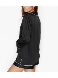 Сатинова піжама Victoria's Secret The Satin Short PJ Set Black