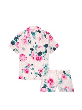 Сатиновая пижама VS Satin Short Pj set Rose Stripe
