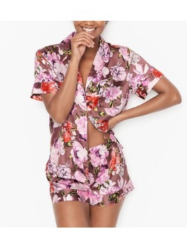 Піжама VS Satin Short PJ Set Flower print