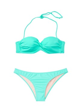 Купальник бандо с пушап Виктория Сикрет Twist-front Bandeau  Mint Frost